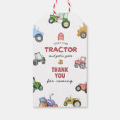 Waterverf tractor verjaardag alle leeftijden cadeaulabel (Achterkant)