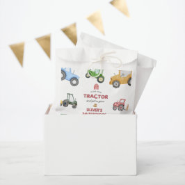 Waterverf tractor verjaardag elke leeftijd bedankzakje