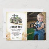 Waterverf Tractor Verjaardagsfeest Foto Bedankkaart (Voorkant)