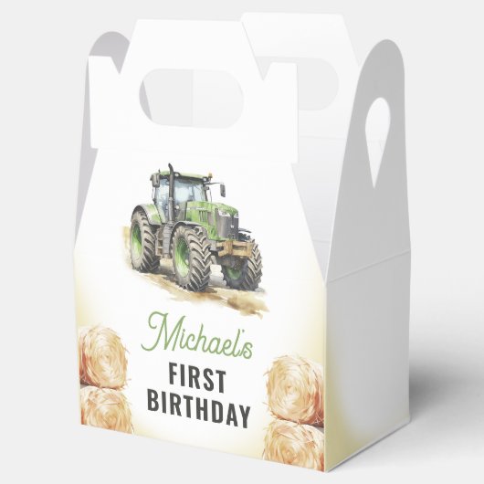 Waterverf Tractor verjaardagsfeestje Bedankdoosjes (Geopend)