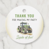 Waterverf Tractor verjaardagsfeestje Bedankjes Labels (Voorkant)