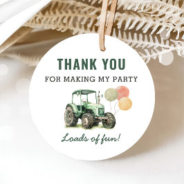 Waterverf Tractor verjaardagsfeestje Bedankjes Labels