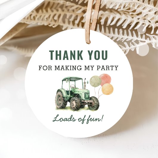 Waterverf Tractor verjaardagsfeestje Bedankjes Labels