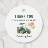 Waterverf Tractor verjaardagsfeestje Bedankjes Labels (Voorkant)