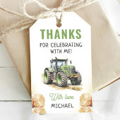 Waterverf Tractor Verjaardagsfeestje Cadeaulabel