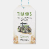 Waterverf Tractor Verjaardagsfeestje Cadeaulabel (Achterkant)