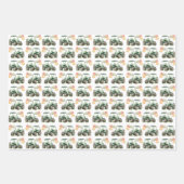 Waterverf Tractor verjaardagsfeestje Inpakpapier Vel (Voorkant)