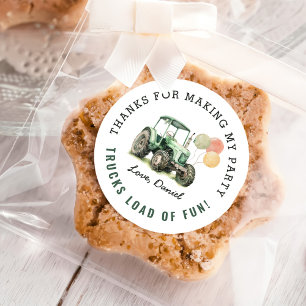 Waterverf Tractor verjaardagsfeestje Ronde Sticker