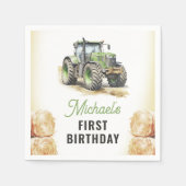 Waterverf Tractor verjaardagsfeestje Servet (Voorkant)