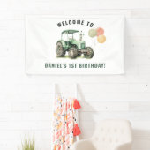 Waterverf Tractor verjaardagsfeestje Spandoek (Insitu)