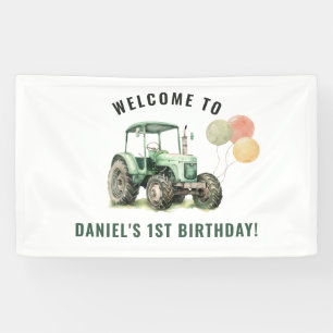 Waterverf Tractor verjaardagsfeestje Spandoek