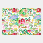 Waterverf tractoren — Boerderij voor het gieten Inpakpapier Vel (Voorkant)