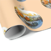 Waterverf traditionele winterperzik | cadeaupapier (Rol Hoek)
