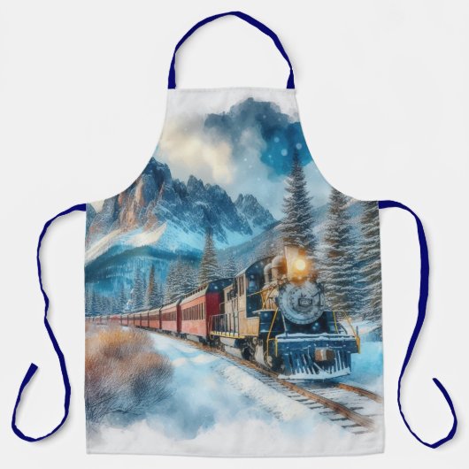 Waterverf Train AI Schort (Voorkant)