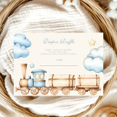 Waterverf Train Baby shower Diapper Raffle Informatiekaartje