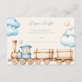 Waterverf Train Baby shower Diapper Raffle Informatiekaartje (Voorkant)