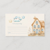 Waterverf Train Baby shower Note voor Baby Informatiekaartje (Voorkant)