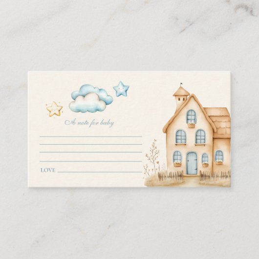 Waterverf Train Baby shower Note voor Baby Informatiekaartje (Voorkant)