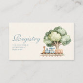 Waterverf Train Baby shower Registry Informatiekaartje (Voorkant)