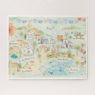 Waterverf Travel Briefkaart   Sayulita Mexico Legpuzzel