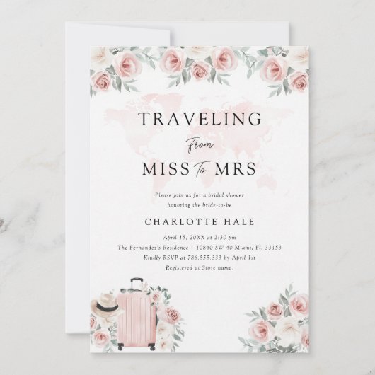 Waterverf Travel Vrijgezellenfeest Kaart (Voorkant)