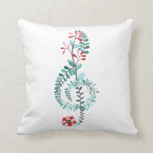 Waterverf Treble Clef Music Gift Band Orchestra Kussen