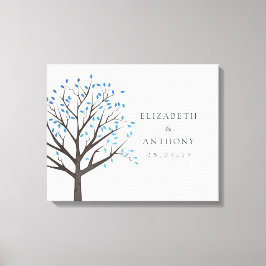 Waterverf Tree Bruiloft Canvas Afdruk