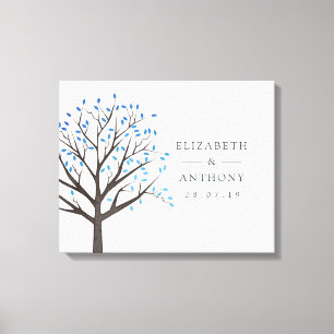 Waterverf Tree Bruiloft Canvas Afdruk