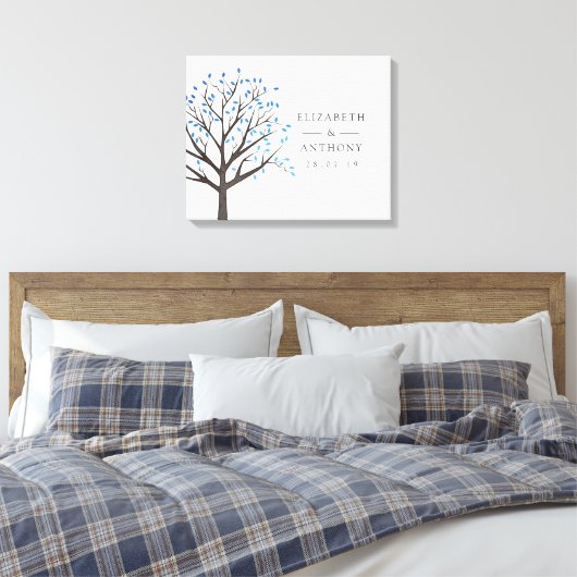 Waterverf Tree Bruiloft Canvas Afdruk (Insitu (Slaapkamer))