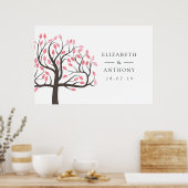 Waterverf Tree Bruiloft Poster (Keuken)