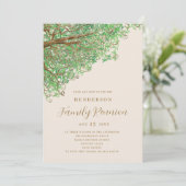 Waterverf Tree Family Reunion Uitnodiging (Staand voorkant)