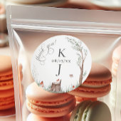 Waterverf Tree grillige bruiloft Dank u gunst Ronde Sticker