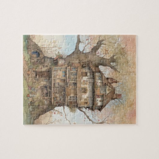 Waterverf Tree House Legpuzzel (Horizontaal)
