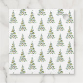 Waterverf Tree Kerstcadeau Tags Bedankjes Labels (Achterkant)