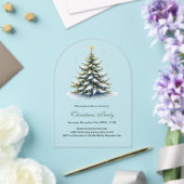 Waterverf  Tree Minimalist Kerstfeest Acryl Uitnodigingen (Insitu (Huwelijk))