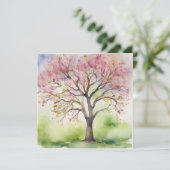 Waterverf Tree Painting Kaart (Staand voorkant)