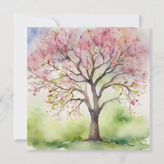 Waterverf Tree Painting Kaart (Voorkant)