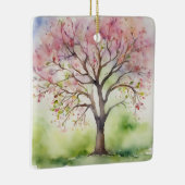 Waterverf Tree Painting Keramisch Ornament (Rechts)