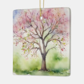 Waterverf Tree Painting Keramisch Ornament (Links)