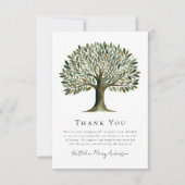 Waterverf Tree Sympathy begrafenis Bedankkaart (Voorkant)