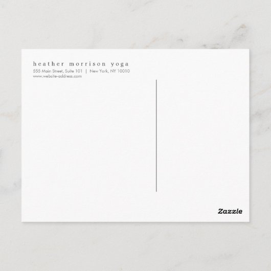 Waterverf Tree Yoga en Wellness Briefkaart (Achterkant)