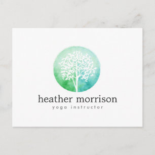 Waterverf Tree Yoga en Wellness Briefkaart