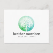 Waterverf Tree Yoga en Wellness Briefkaart (Voorkant)