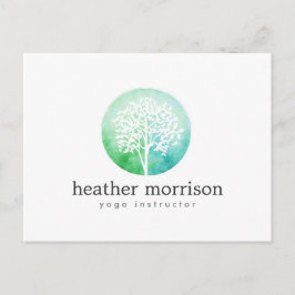 Waterverf Tree Yoga en Wellness Briefkaart
