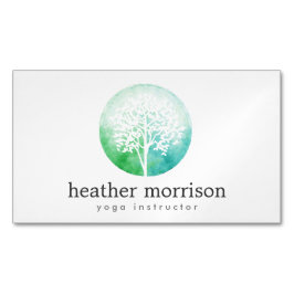 Waterverf Tree Yoga en Wellness Magnetisch Visitekaartje Magneet