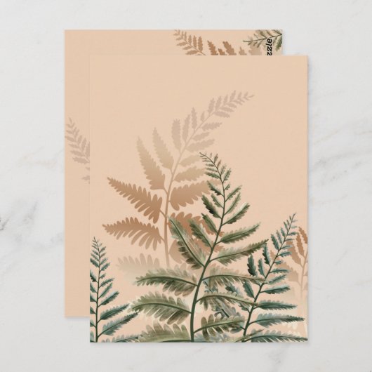 Waterverf Trees 4 Briefkaart (Voorkant / Achterkant)