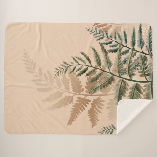 Waterverf Trees 4 Sherpa Deken (Voorkant (horizontaal))
