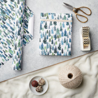 Waterverf Trees Cadeaupapier
