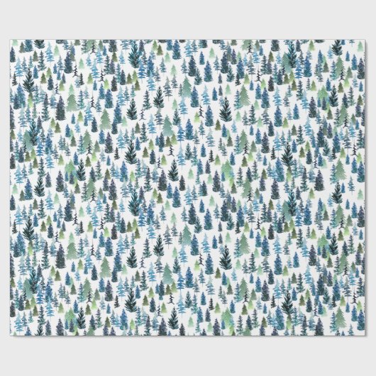 Waterverf Trees Cadeaupapier (Vlak)