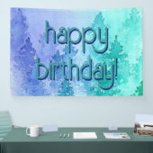 Waterverf Trees Happy Birthday Spandoek (Beurs)